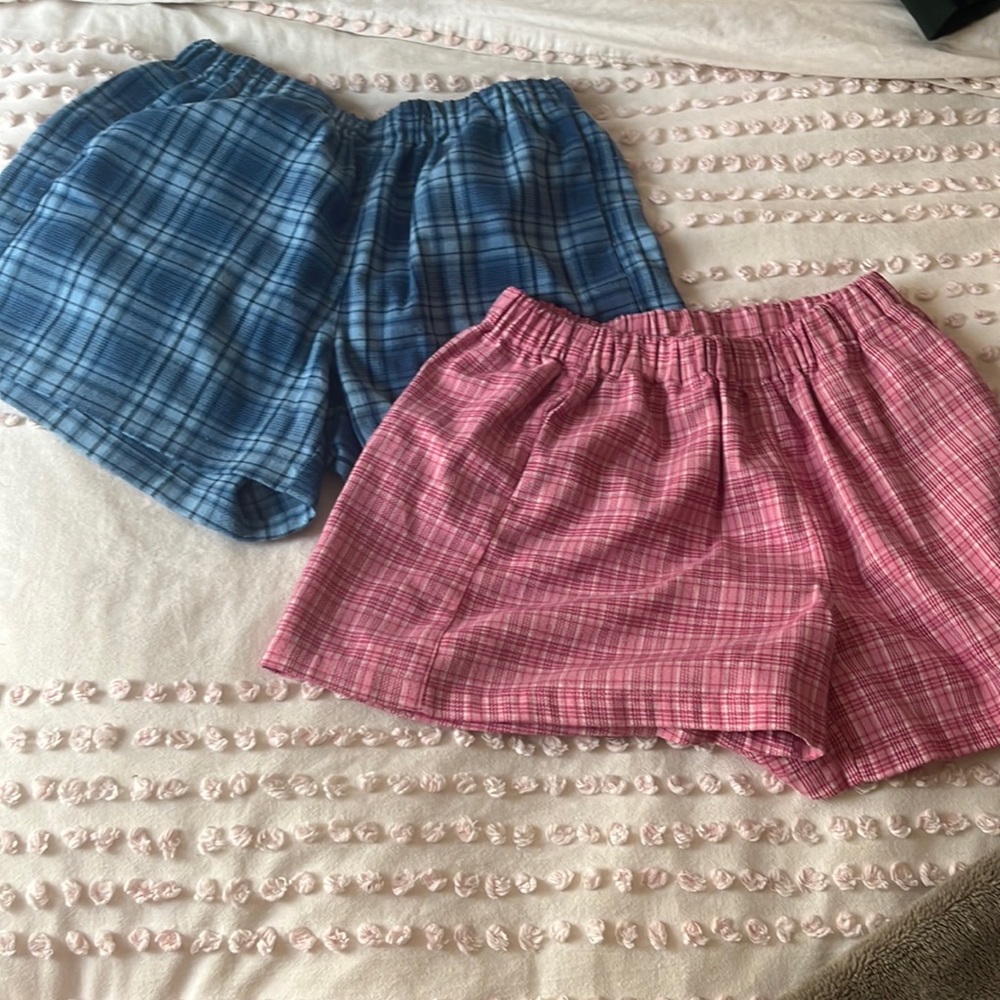 Brandy plaid/ tartan shorts bundle blue and pink